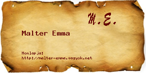 Malter Emma névjegykártya